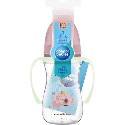 Canpol Babies EasyStart lahvička Antikoliková 35/237_pin Sleepy Koala růžová 240ml