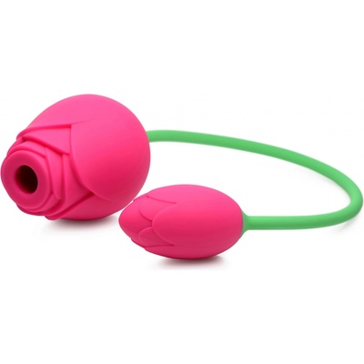 Bloomgasm 15X Rose Duet Pink Silicone Sucking Rose & Vibrating Pink