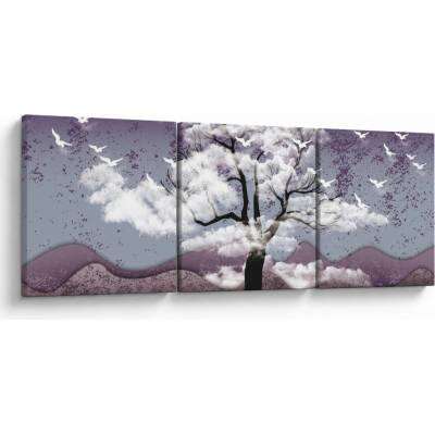 Obraz - Strom v oblacích, třídílný 120x40 cm
