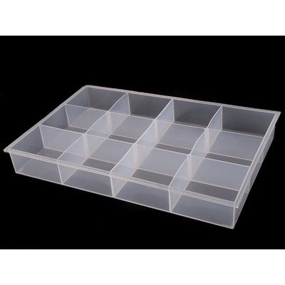 Plastový box / zásobník / organizér 23x34,5x4,5 cm, střední, transparent
