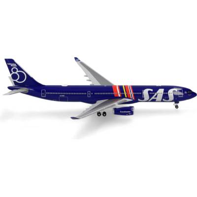 Herpa A330-343 SAS Scandinavian Airlines "Celebrating 80 Years" Colors, Named "Tore Viking" 1:500