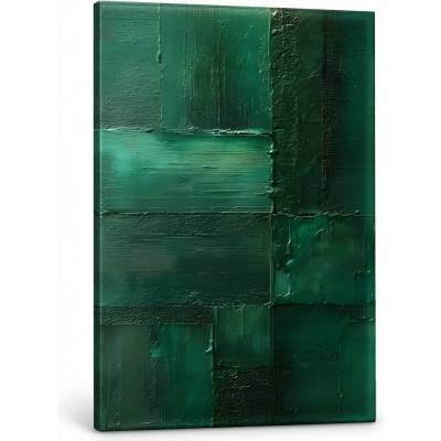 Papilora Obraz smaragdovej abstrakcie so štruktúrou | dokončené rukou umelca - 60x90 cm