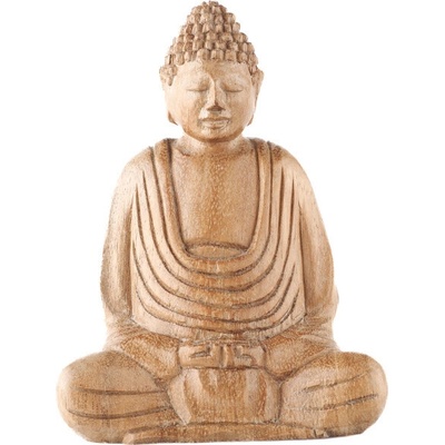 Soška dřevo Buddha Meditation 15 cm světlá