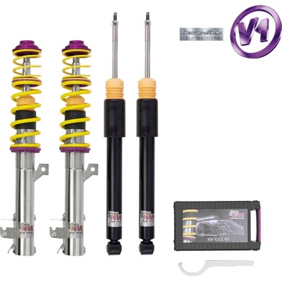 KW Kompletní výškově stavitelný podvozek KW Varianta 1 INOX pro vůz Renault Clio (B/C57, 57) (09/91-09/98) -850 kg, pro zadní nápravu dodávány sportovní tlumiče – Hledejceny.cz