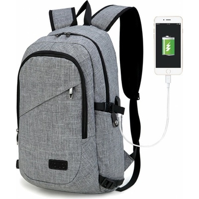 KONO unisex s USB portem šedý 20 l