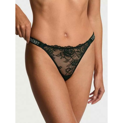 Victoria's Secret dámská tanga Shine Strap s kamínky z luxusní kolekce s krajkou zelené – Hledejceny.cz