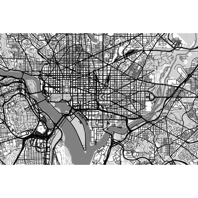 Dimex MS-5-1522 Vliesová fototapeta Mapa Washingtonu D.C. rozměry 375 x 250 cm