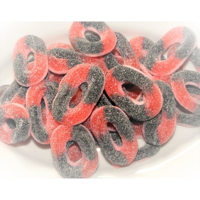 Juiccee Gummee Želé bonbony rybízové kroužky kyselé 1 kg