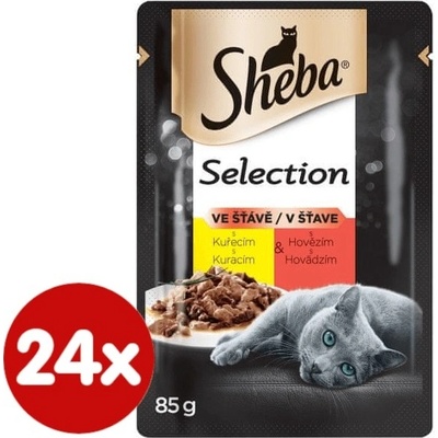Sheba s kuracím a hovädzím mäsom 28 x 85 g