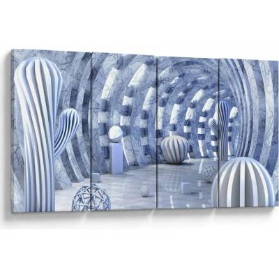 Obraz - 3D abstrakcia, štvordielne 160x80 cm