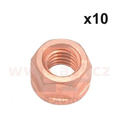 ACI Měděná matice M10x1,5 s přírubou (průměr 17mm), klíč 15mm, sada 10ks