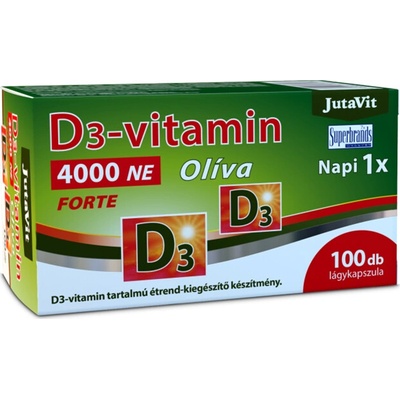 JutaVit Vitamín D3 4000 IU Forte Oliva 100 mäkkých kapsúl