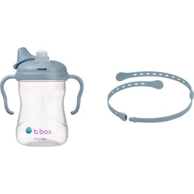 B.Box Hrnček s pítkom a silikónový pásik modrý 240 ml