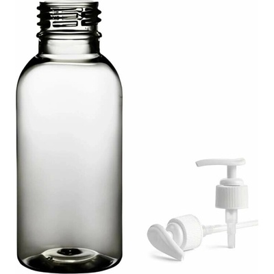 Tera Plastová lahvička čirá s bílou pumpičkou 100 ml