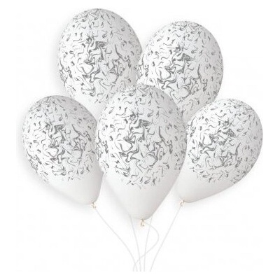Svet balonku Balón Mramor strieborný 33 cm