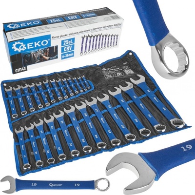 Geko klíče očkoploché s pogumovanou rukojetí 6-36mm sada 25 ks G11143