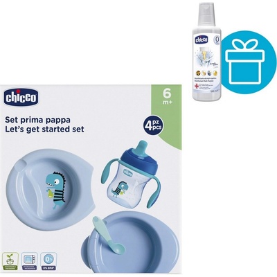 CHICCO Jedálenská súprava taniere príbor pohárik V000959