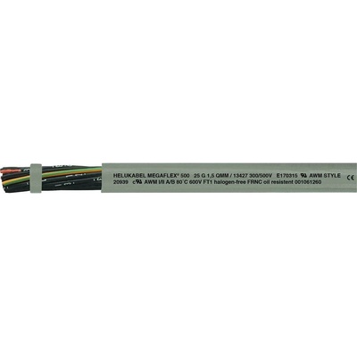 Helu MEGAFLEX® 500 13372-1000 riadiaci kábel 4 x 0.75 mm² 1000m sivá