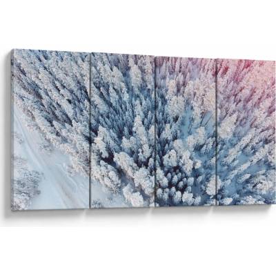Obraz zasnežených stromov, štvordielne 160x80 cm