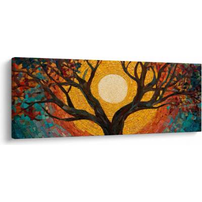 Obraz - Slunce v koruně stromu života, jednodílný 145x58 cm
