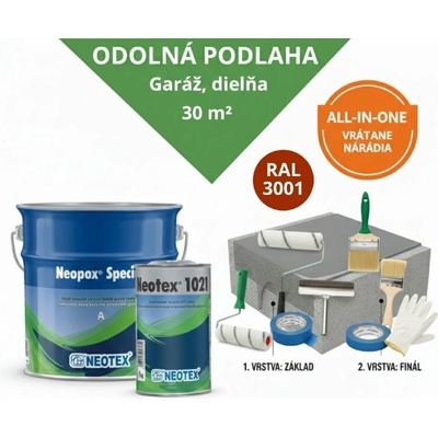 IZOLUJ.TO Zostava: Odolná garáž a domáca dielňa – STANDARD červená (All-in-One s náradím)