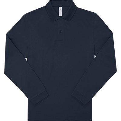 B&C My polo 180 LSL Piqué polo s dlouhým rukávem navy modrá
