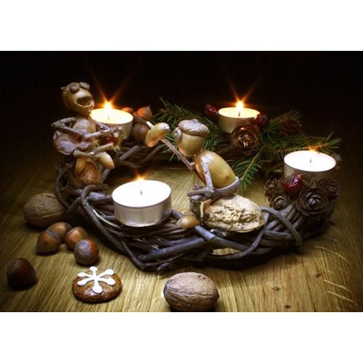 Pohlednice Dubánci a adventní táborák