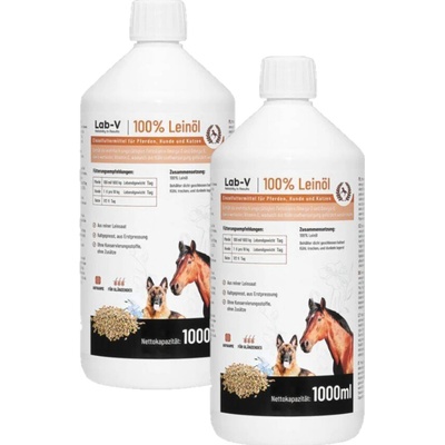 LAB-V Lněný olej Leinöl pro koně 2 x 1 l