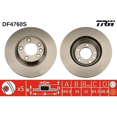 TRW Brzdový kotúč DF4760S