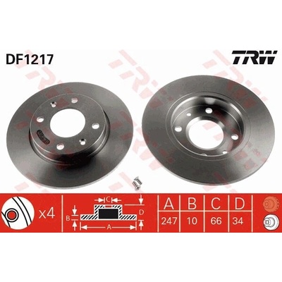TRW Brzdový kotúč DF1217