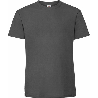 Fruit of the Loom ICONIC 195 T pánské tričko z těžké bavlny antracit