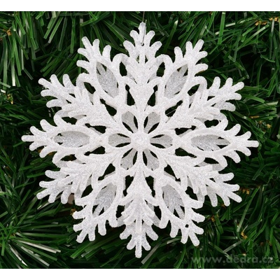 Vaše Dedra Vianočná guľa zdobená s motívom snehovej vločky, 13 cm, 1 ks