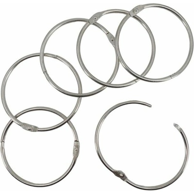 Vaessen Creative Knihařské kroužky 6 ks stříbrné rozměr vnitřní/vnější 75/83 mm