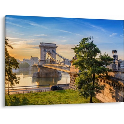 Obraz - Most cez rieku, Budapešť, Maďarsko, jednodielne 100x70 cm