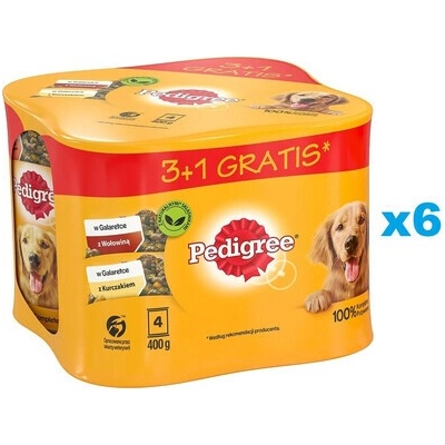Pedigree Adult v želé s kuracím a hovädzím mäsom 24 x 400 g