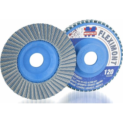 Montolit FLEXIMONTGM – Diamantový lamelový brúsny kotúč, medium (zrno 120), Ø115×22,2mm