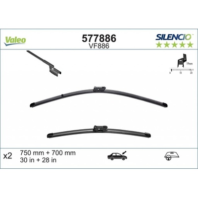 Valeo Silencio Flat Blade set 750+700 mm VA 577886