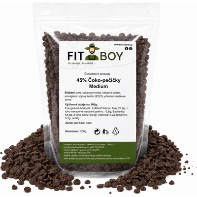 Fitboy 45% Čoko-kôstky Medium 200 g