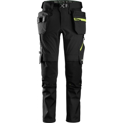 Snickers Workwear Pracovné nohavice FlexiWork+ Stretch softshell s PK čierne