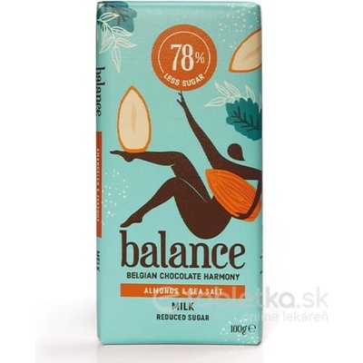 Balance mliečna čokoláda mandle a morská soľ se stévií 100 g