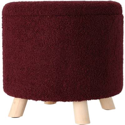 Home Styling Collection Úložný kulatý čalouněný puf TEDDY, 40 x 37 cm, burgundská burgundská