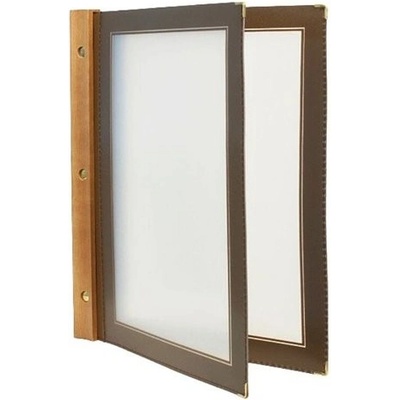 SECURIT Jedálny lístok Wood Line A4 - hnedá MC-WRA4-BR