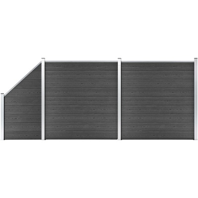 Nabytek XL Set plotového dílce WPC 446 x (105–186) cm černý