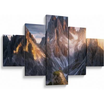 Obraz - Horská panoráma, päťdielne 125x70 cm