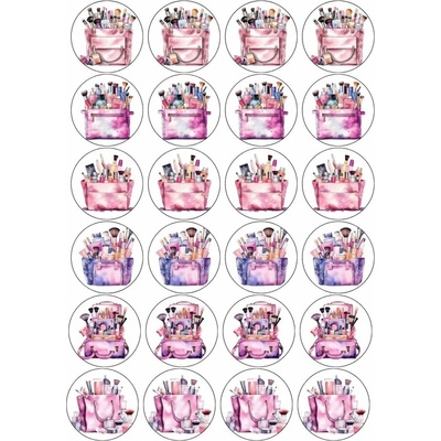 Jedlý tisk na cupcakes Kosmetika 24 ks A4 Fondánový list – Hledejceny.cz