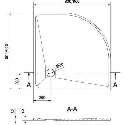 Mexen Bert 90 x 90 cm 4KR619090