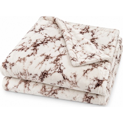 Jerry Fabrics Deka s beránkem mikroflanel Mramor hnědý 150x200