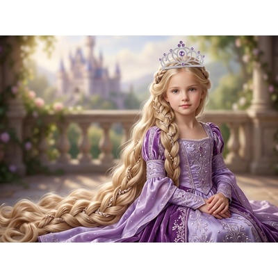 Krásná elegantní korunka - Rapunzel - fialová