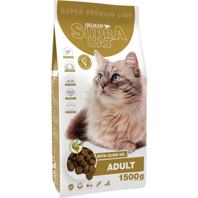 DELIKAN SUPRA CAT Adult Oliva oil superprémiové krmivo pro dospělé kočky s olivovým olejem 1,5 kg – Hledejceny.cz
