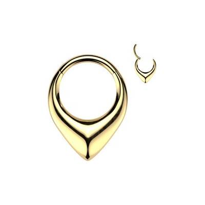 Šperky4U Zlacený ocelový segment kruh helix / cartilage / tragus piercing SG148GD-1210